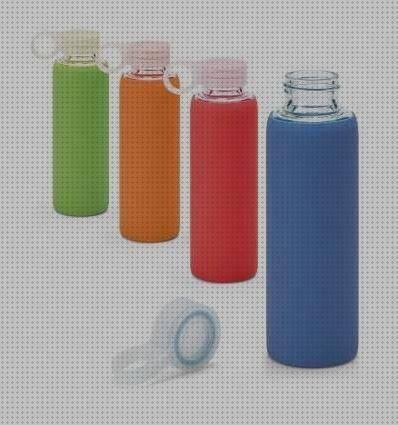 Las mejores botella agua cristal silicona botellas botella de agua de cristal con funda de silicona barata